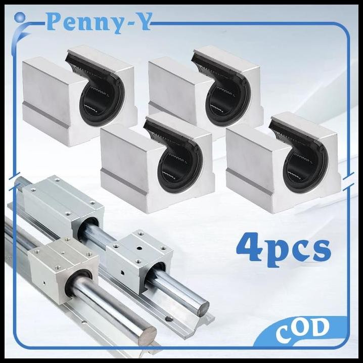 4pcs SBR16UU Linear Bearing Block 16mm Linear Gulde Bearing Block Sliding CNC Rall