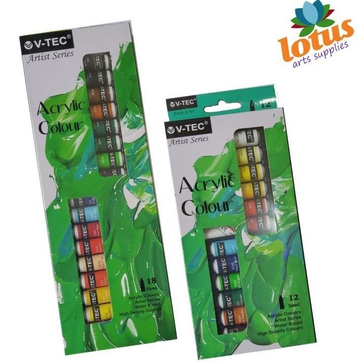 

V-TEC Acrylic Colour set 18 warna x 6ml tube Nugi