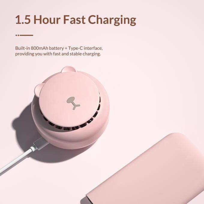 Orico Usb Neck Fan Maka Bear 800Mah - Gxz-F1013