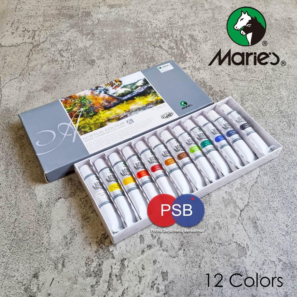 

Cat Akrilik Maries set 12 warna / Maries Acrylic set 12 colors Nugi