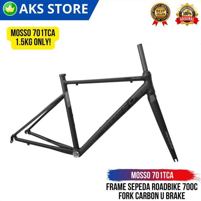 FRAME + FORK CARBON BALAP ROADBIKE MOSSO 701TCA ALLOY 700C ORIGINAL DAN TERPERCAYA