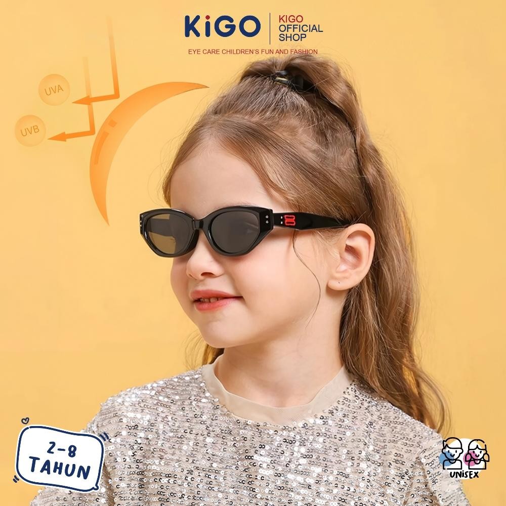 Baru Kigo Kacamata Anak Cat Eye Sunglasses Polarized Fashion Kids 7-13 Tahun