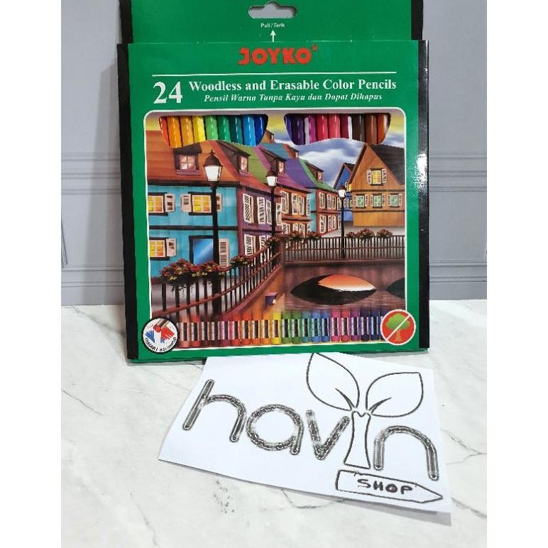 

pensil warna 24 warna bisa dihapus JOYKO CP-115/color pencil/woodless and erasable color pencils Nugi