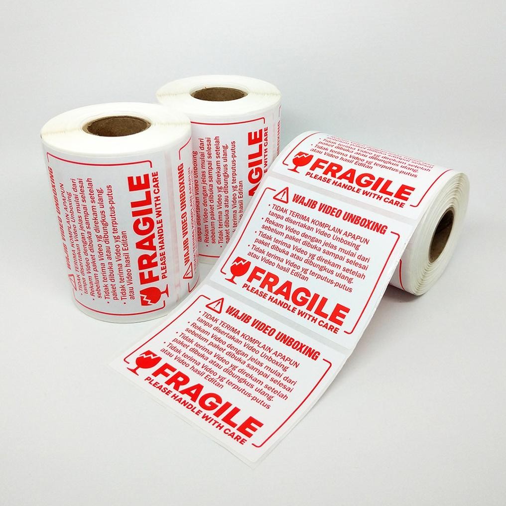 

Sticker Fragile Label Wajib Video Unboxing Stiker Pengiriman Online Shop 6 x 8 cm (1 roll/ 300 pcs) Nugi