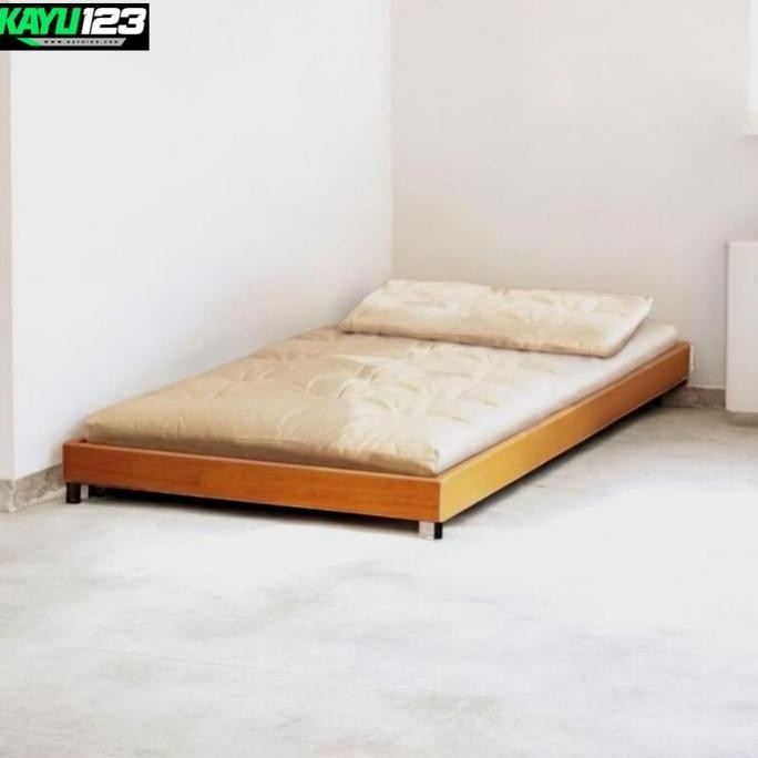 Rangka Tempat Tidur Kayu Single Divan Kayu Divan Minimalis Kayu - 90 X 200 Cm Seo