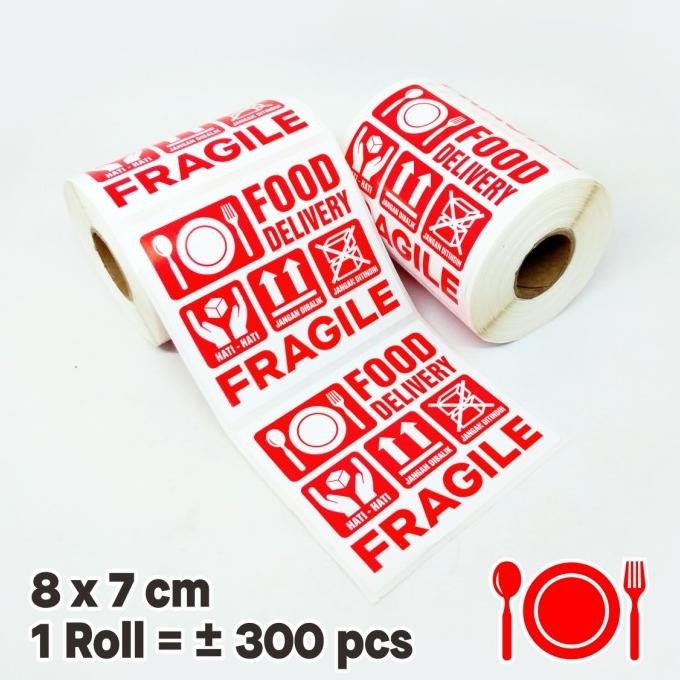 

Sticker Fragile Food Delivery Stiker Label Pengiriman Makanan 8 x 7 cm (1 roll/ 300 pcs) Nugi