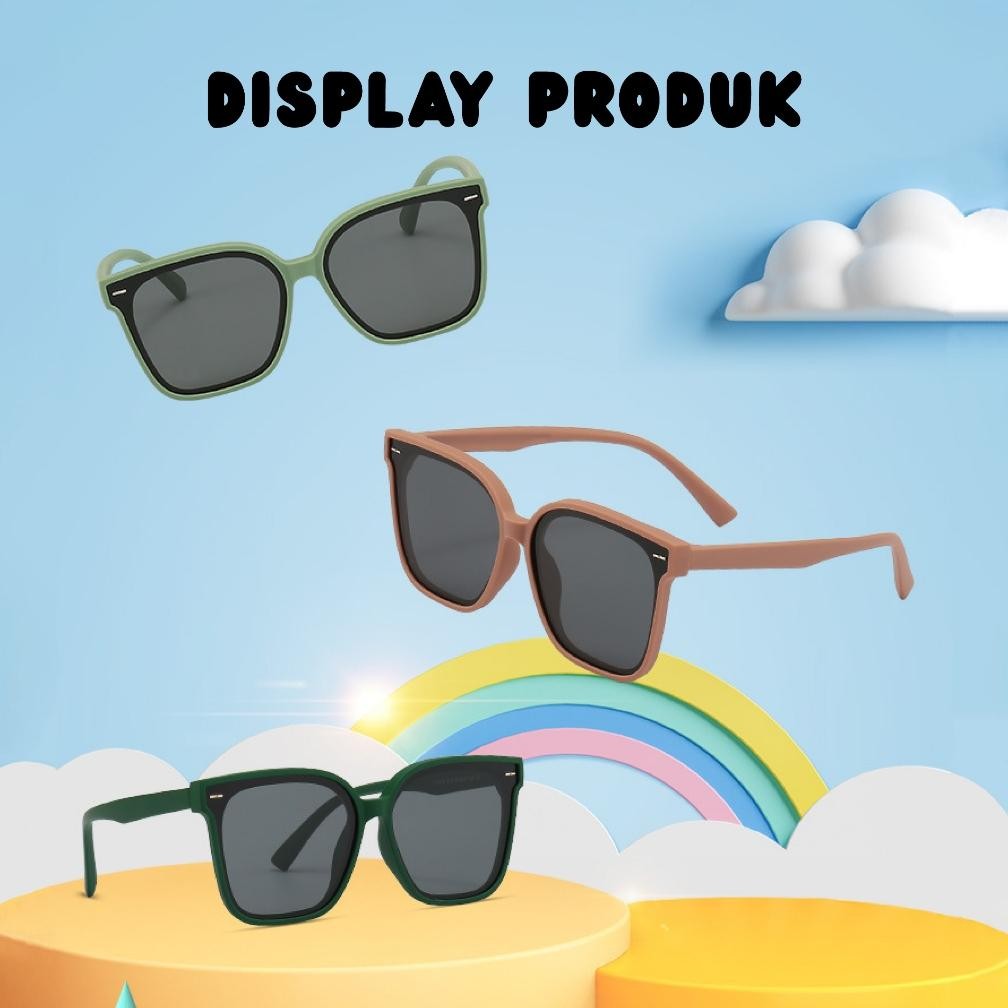 Baru Kigo Kacamata Anak Polarized Kotak Korean Style Tr90 0018/7-018