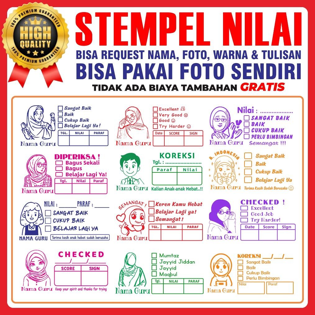 

Stempel Nilai Guru / Penilaian / Koreksi / Checked / Reward Nugi