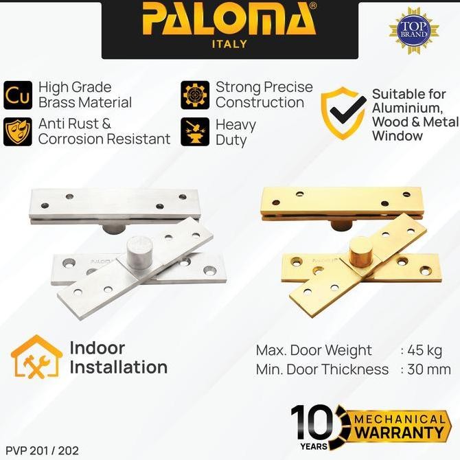 Paloma Engsel Jendela Hinge Pivot Putar Hinges Window Brass Kuningan Ball Bearing Polished Brass Gol