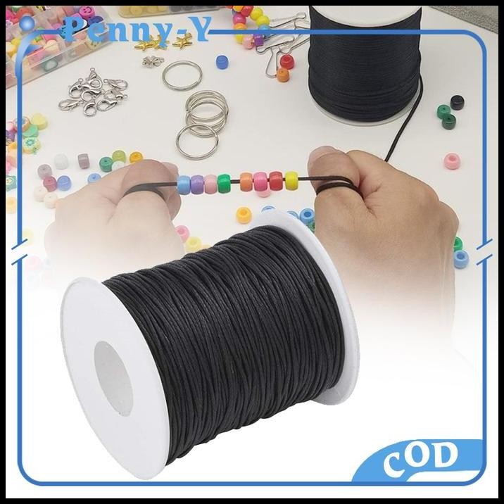 160m Tali Kulit Korea Hitam tali korea 1mm Tali Kulit Gelang Korea