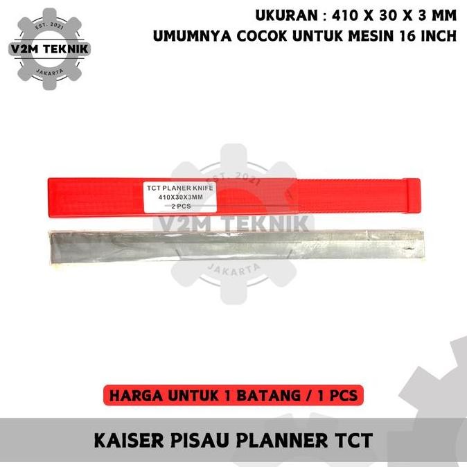 

Tersedia KAISER Mata Pisau Planner TCT Knife 410 x 30 x 3 mm - 16 Inch Germany