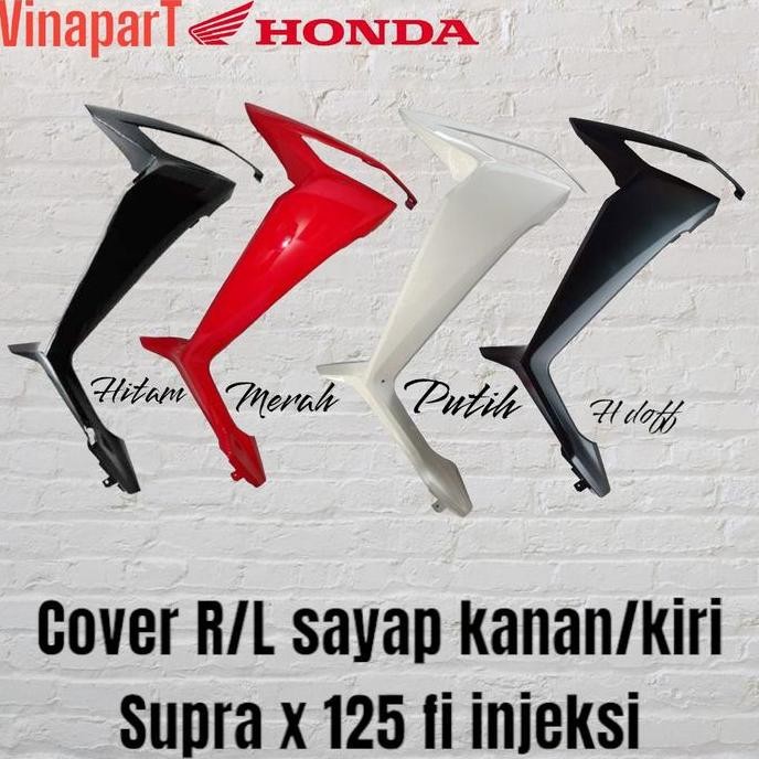 COVER R L SAYAP TEBENG SUPRA X 125 FI INJEKSI K41 KANAN KIRI HITAM MERAH PUTIH HITAM DOFF