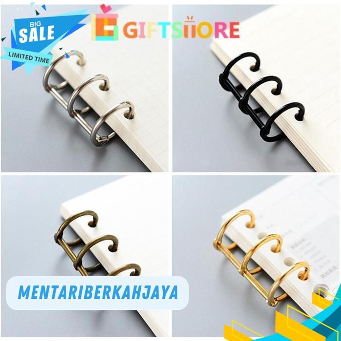 

1 PIECE 3HOLE METAL CLIP BOOK RINGS LOOSE-LEAF BINDER-GS-GS BY MENTARI BERKAH JAYA