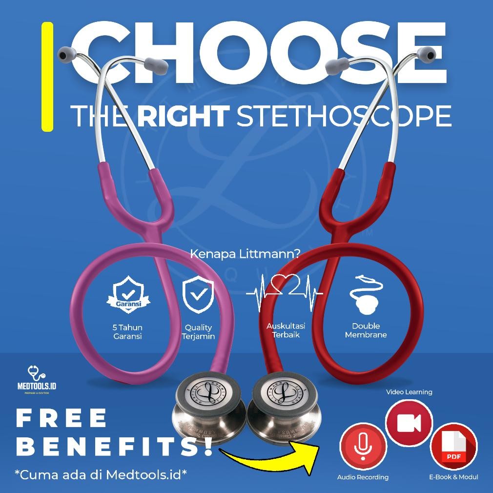 New // Paket Medtools Special [ Stetoskop Littmann Classic Iii + Medtools Stethocase + Tensimeter Ab
