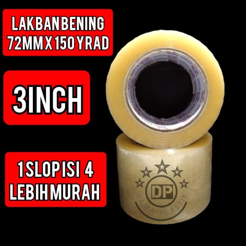 

Rd1- Lakban Bening 3 Inch 150 Yrad Opp Tape 72Mm Isolasi Selotip