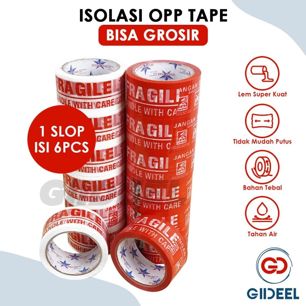 

Rd1- Giideel Isolasi 48Mmx50M Fragile 4 In 1 Untuk Packing Barang Aman