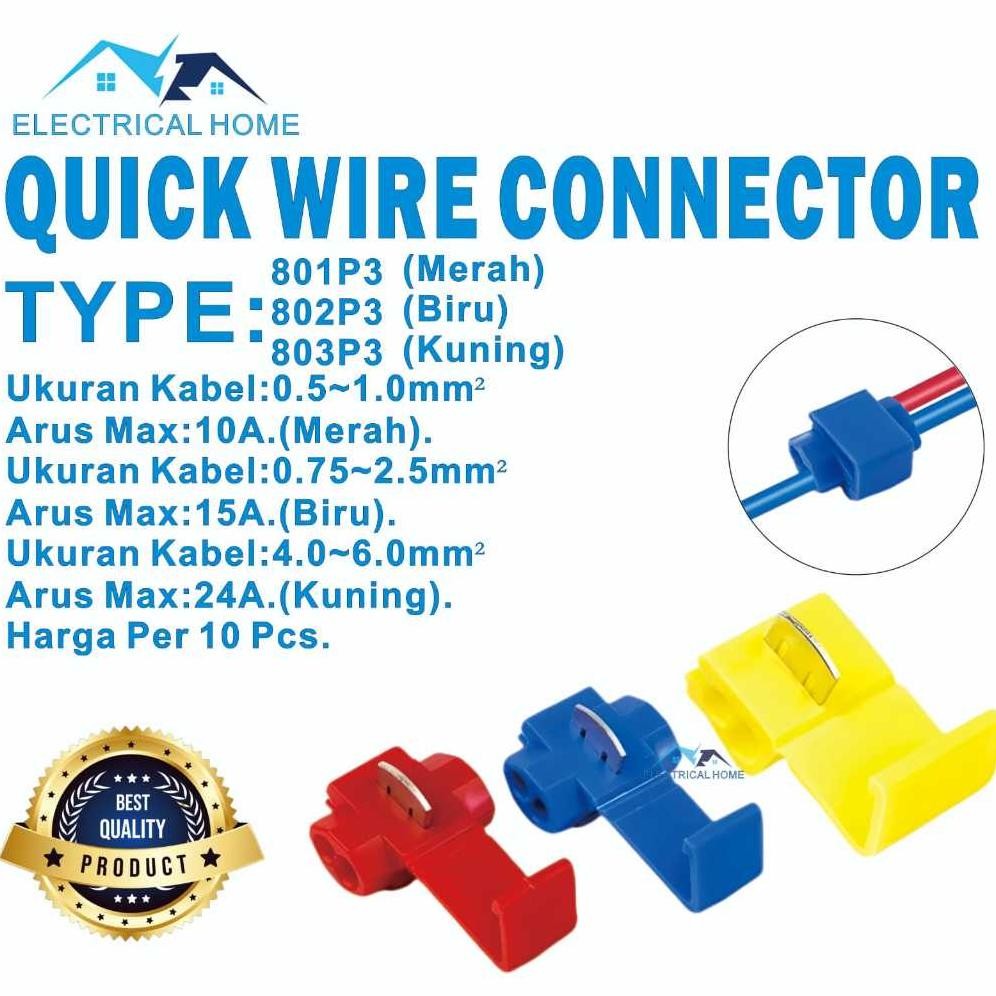 

Rd1- Scotch Lock Quick Terminal Sambungan Cabang 801P 802P 803P Per 10Pcs
