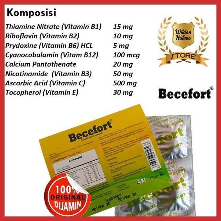 AJMALL BECEFORT SUPLEMEN MAKANAN. KAPSUL VIT C VIT B KOMPLEKS VIT E PRIVASI AMAN