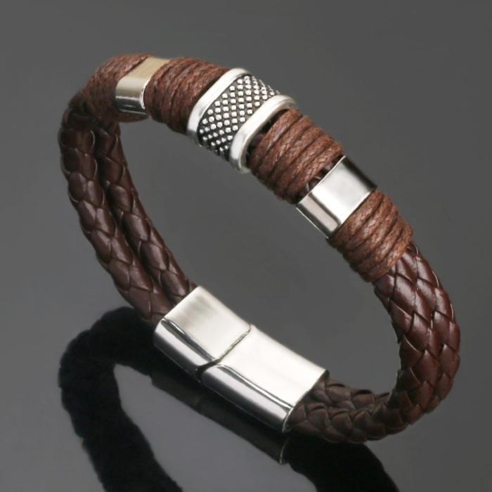 Tgs Gelang Kulit Pria Wanita / Gelang Pria / Gelang Kulit Hitam Cokelat