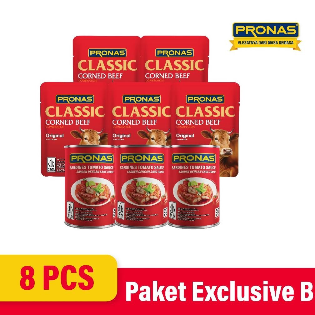 

NO_MORE PRONAS Paket Bundling Sarden Tomat 155 gr (3pcs) & Kornet Sapi Original Sachet (5pcs)
