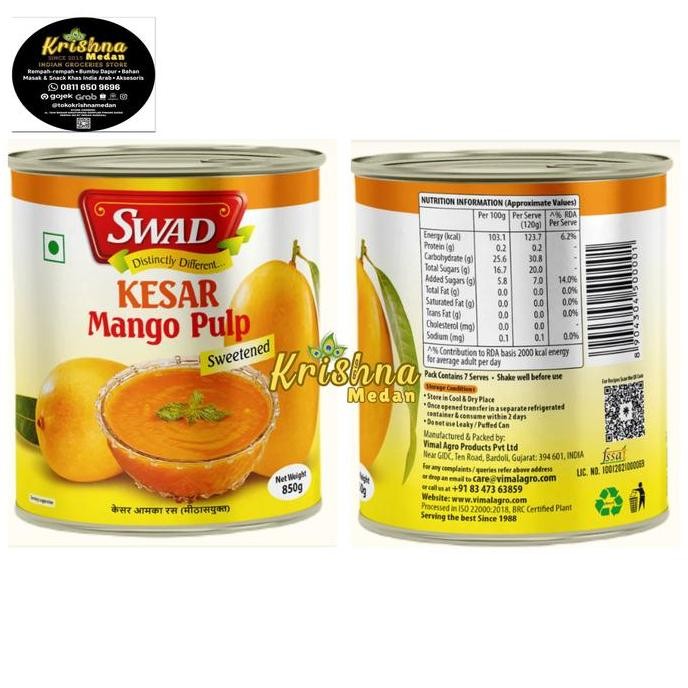 

{{{{}}] Swad Kesar Mango Pulp 850 gr