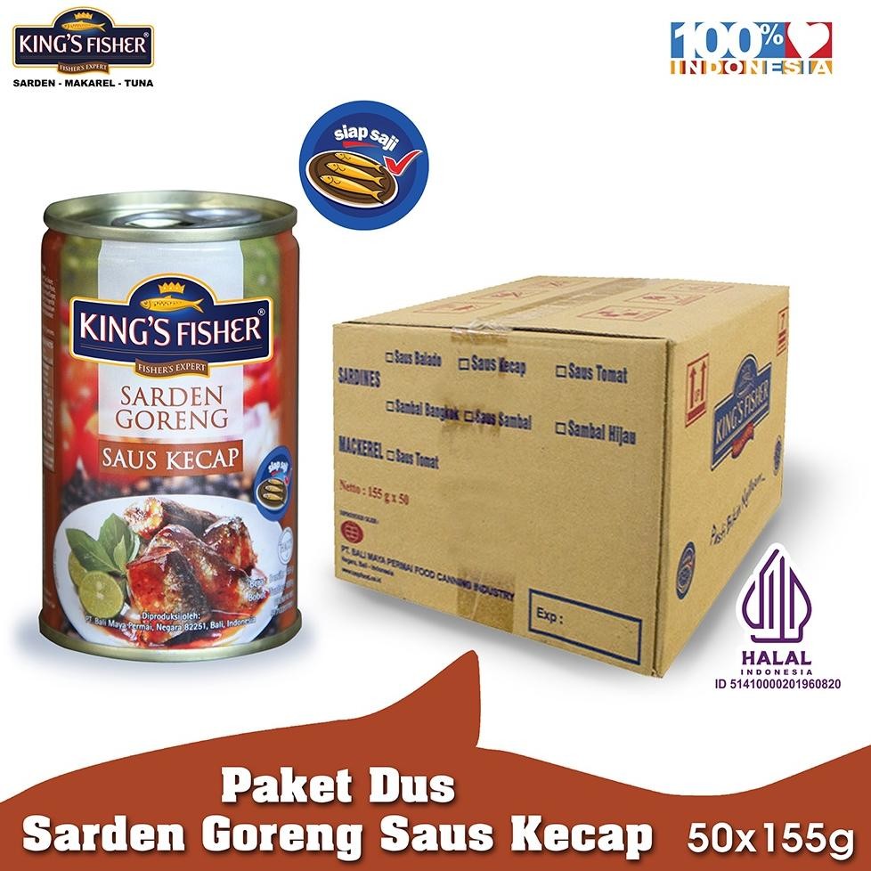 

NO_MORE KingsFisher Paket 1 dus 50 pc King's Fisher Sarden goreng saus kecap Kaleng 155g