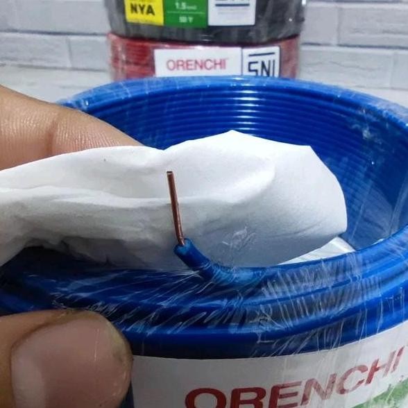 Orenchi Kabel Nya 1.5Mm Tembaga Murni Full Sni Lmk 1Roll 50 Yard Kabel Kawat Tunggal 1.5 Mm Kabel Sn