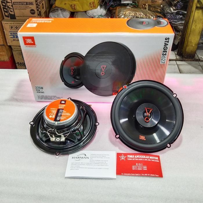 Speaker Coaxial JBL Stage 3 627 6.5 inch mid Bass built Tweeter ori Berkualitas