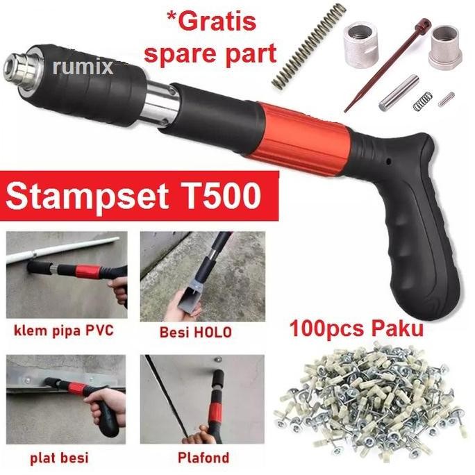 

MINI STAMPSET T500 MESIN STAMP ALAT TEMBAK PAKU 7.3MM BETON BESI BAJA ORIGINAL DAN TERPERCAYA