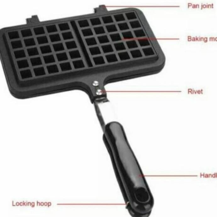 Wafel Maker Cetakan Waffel Waffel Manual Segi Panjang Kompor