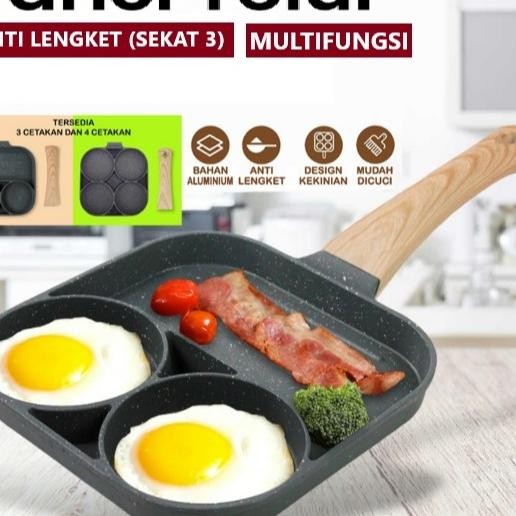 Panci Wajan Telur Frying Pan Panci Omelette Sekat 3 Anti Lengket Dan Karat
