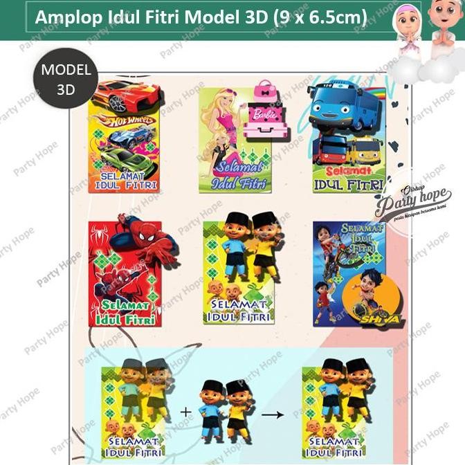 

;&;&;&;&] Amplop lebaran idul fitri 3D / angpao idul fitri / amplop karakter 3D