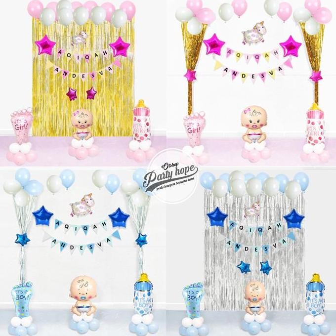 ] paket dekorasi balon aqiqah / set balon dekorasi tasyakuran aqiqah
