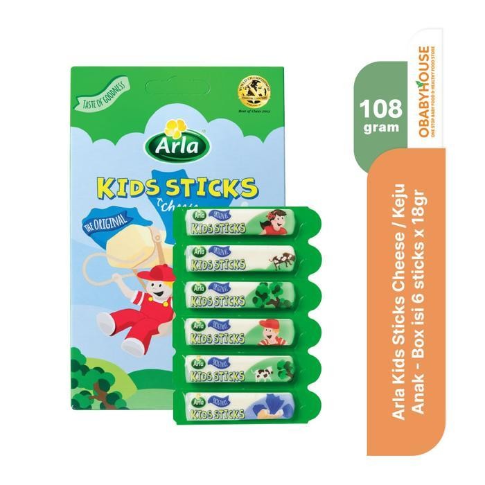 

Ls Arla Kids Sticks Cheese / Keju Anak - Box Isi 6 Sticks X 18 Gr (108 Gr