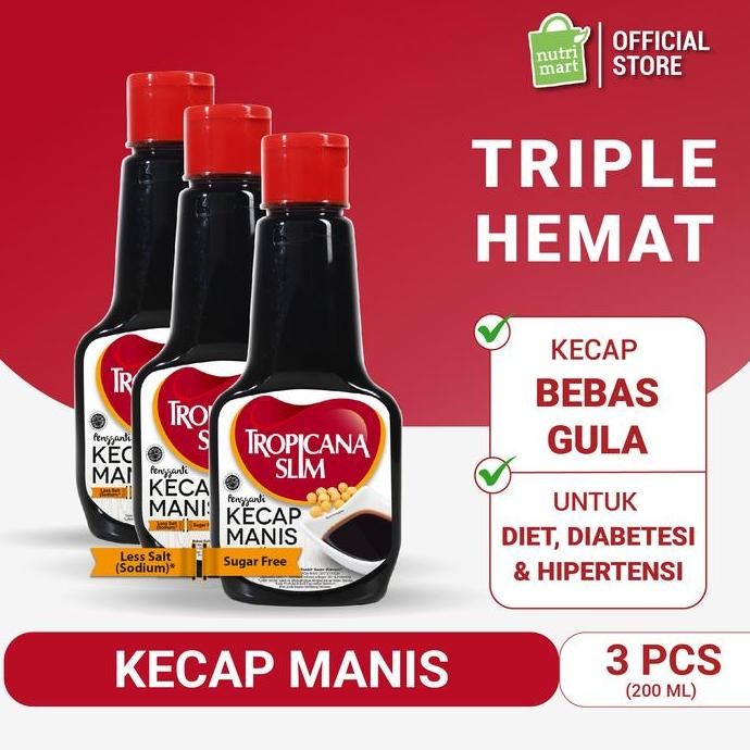 

Promo Triple Pack Tropicana Slim Kecap Manis 200ml - Kecap Diet Rendah Gula Isi 3