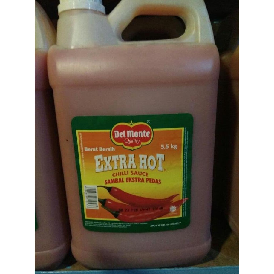 

Promo Delmonte Saus Sambal Extra Hot 5.5 Kg | Jerigen Saus Cabe Ekstra Pedas