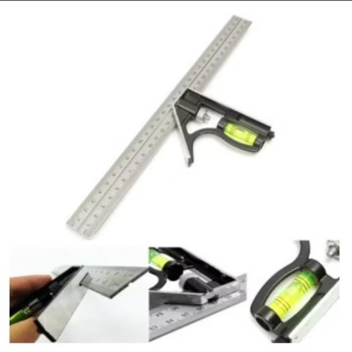 

MPS Penggaris Tukang Siku Mistar Multifungsi ada Waterpass 12
