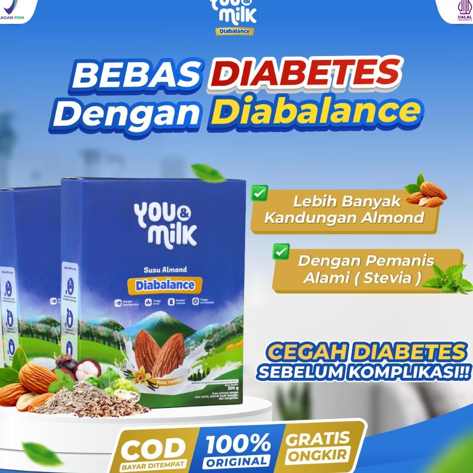 

You Milk Diabalance 2 Box Susu Almond Turunkan Gula Darah Bebas Diabetes Atasi Kesemutan Multrain Tanpa Bahan Kimia
