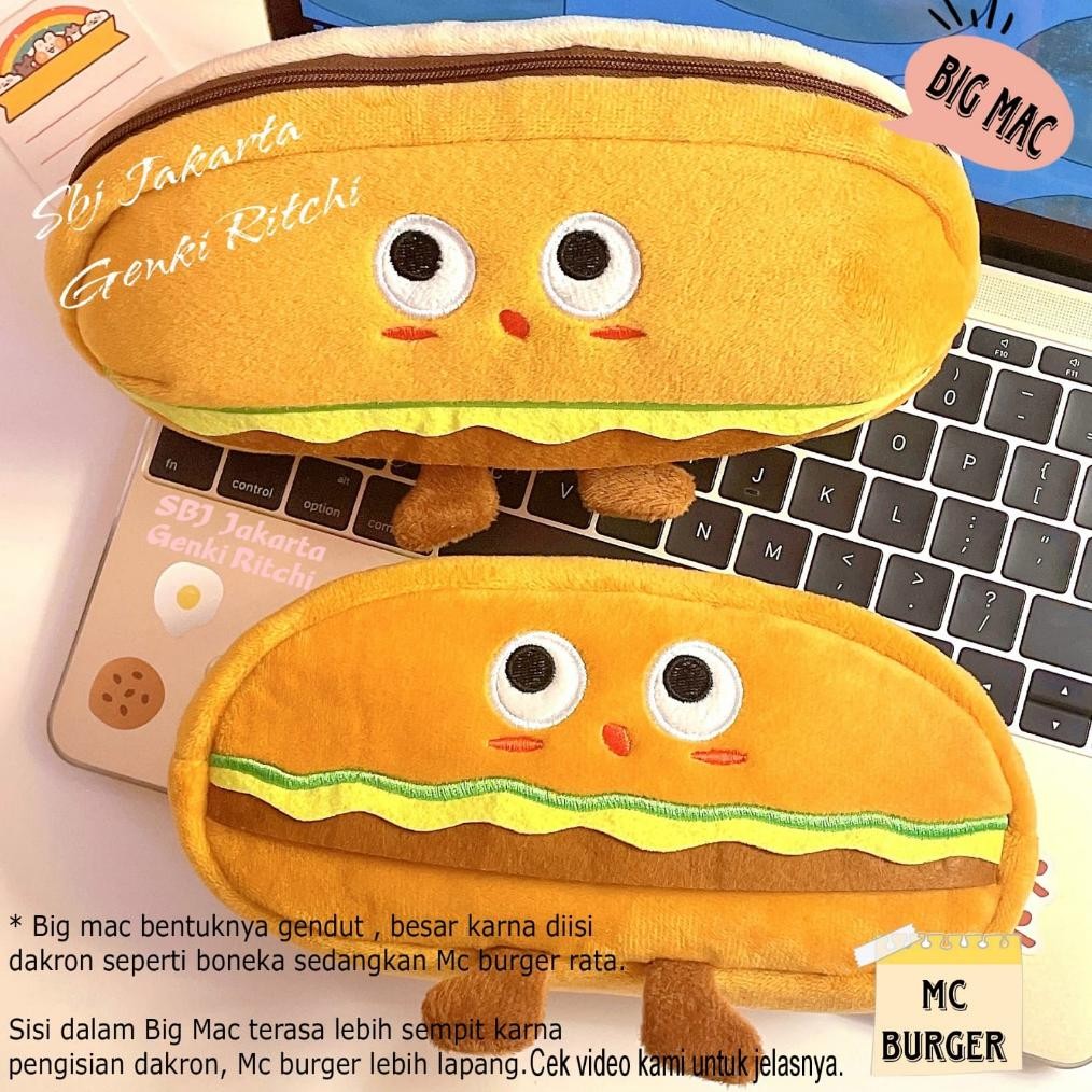 

^_K3C_^ Tempat Pensil Kain Kotak Pensil Pencil Case Karakter Roti Burger Sandwich Lucu Ia-76
