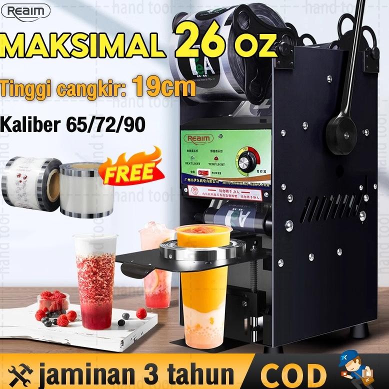 Reaim Cup Sealer Mesin Press 8-26 Oz Original Mesin Cup Sealer [Semua Ukuran Cup] Mesin Press Gelas 