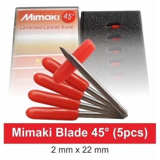 

Terbaru! [Box 5 Pcs] Mata Pisau Mimaki Compatible Cemented Carbide Blade Cutting Plotter 45 Derajat Tutup Merah Red Cap