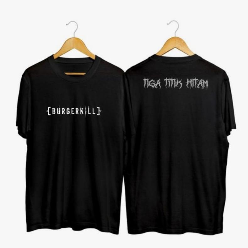 Promo Kaos Distro Band Metal Sablon Burgerkill Tiga Titik Hitam 100% Premium