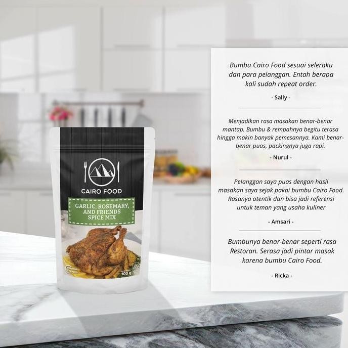 

Diskon! Bumbu Garlic Rosemary & Friends Tanpa Msg 100G - Rempah Herbal Sehat Cairo Food