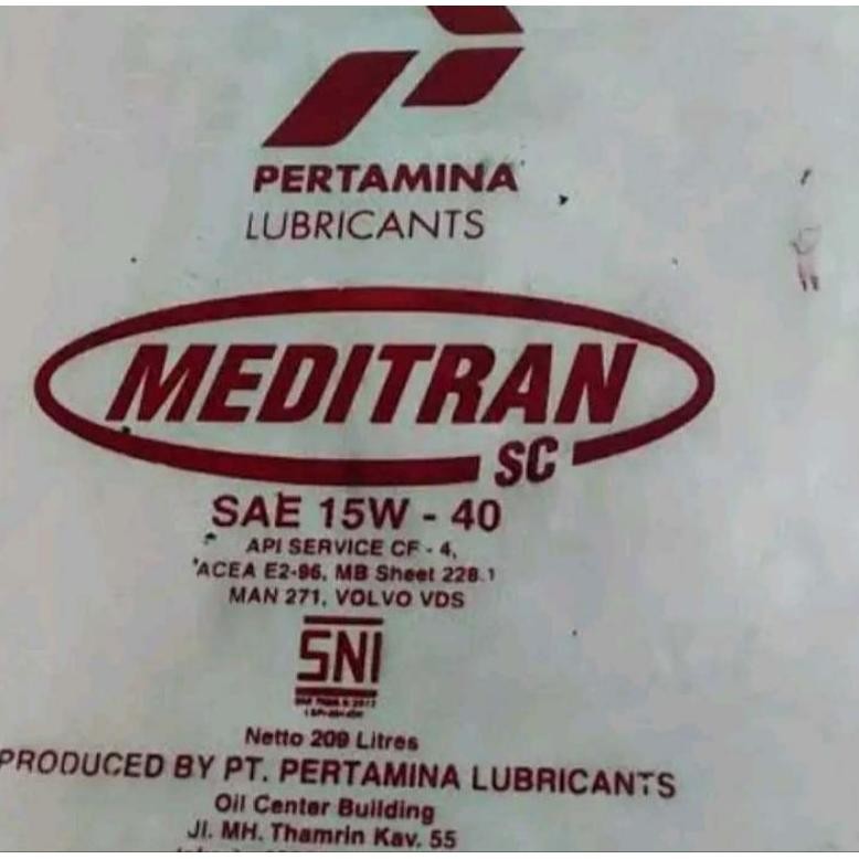 Oli Meditran Sc Sae 15W - 40 Diesel Literan Repack Dari Drum aSt