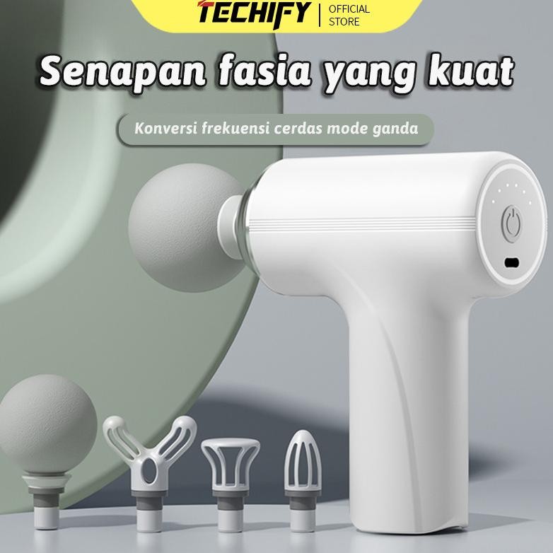 Senapan Fasia Elektrik Pemijat Otot Mini Kelas Profesional 4-In-1 Senapan Pijat Multifungsi Pria/Wan