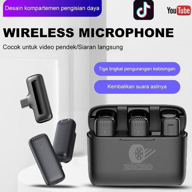 PROMO MIC WIRELESS ZACRO TYPE C LAVALIER NIRKABEL SMARTPHONE ANDROID VLOG