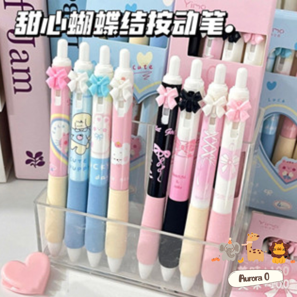 

[READY✅4PCS ] Pulpen Aesthetic Gel Pen 0.5mm Korea Pena Cepat Kering Lucu Dan Unik Bulpen Pink Bulpoin Tinta Hitam Alat Tulis For Student Back To School Office Stationery