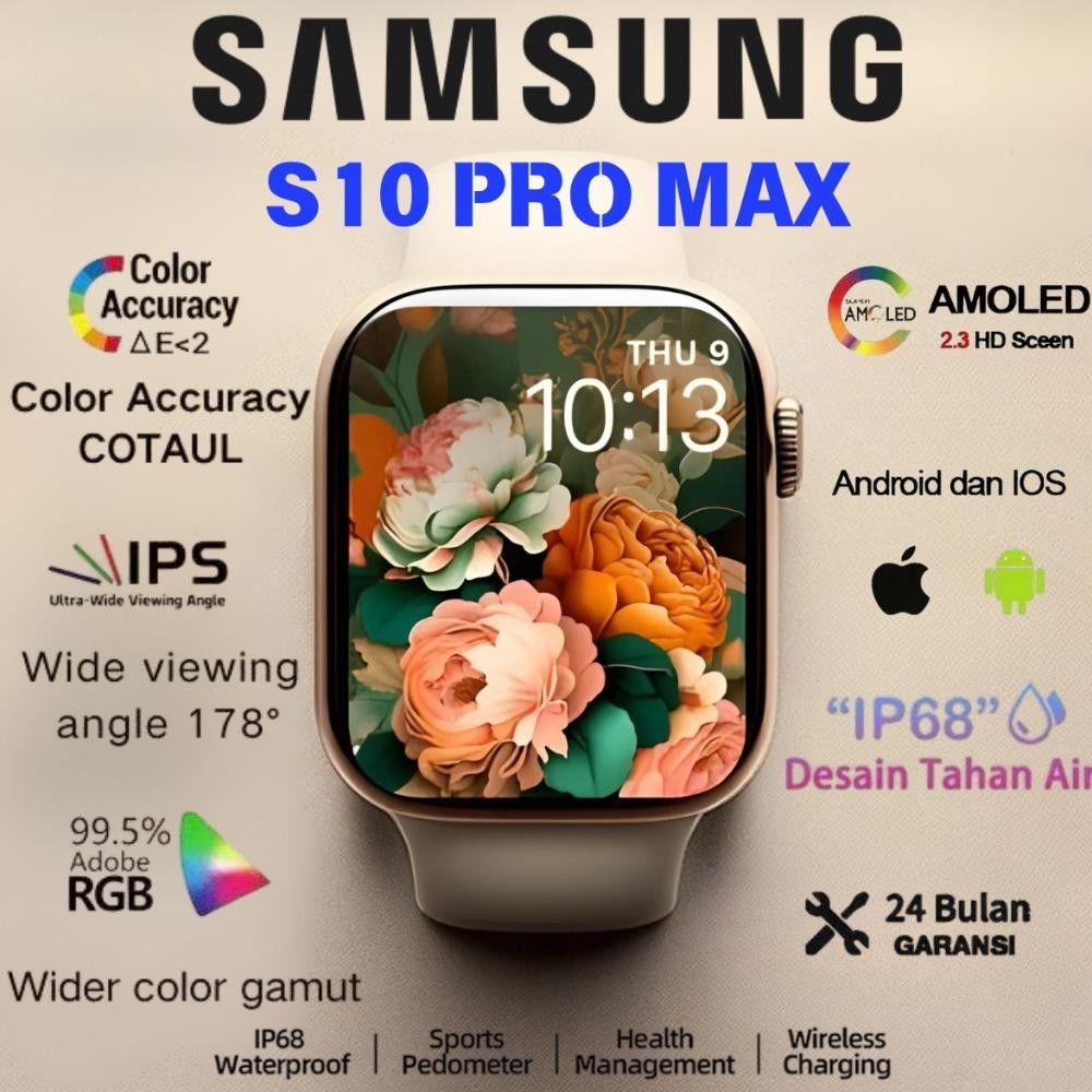 SAMSUNG100% Original 2025 SmartWatch S10 Pro Max 46mm Layar pulau dinamis 2.3 in terbaru hadiah ulan