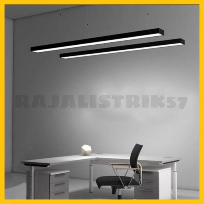 Lampu gantung balok office kosongan TL T8 Kap rumah lampu hitam