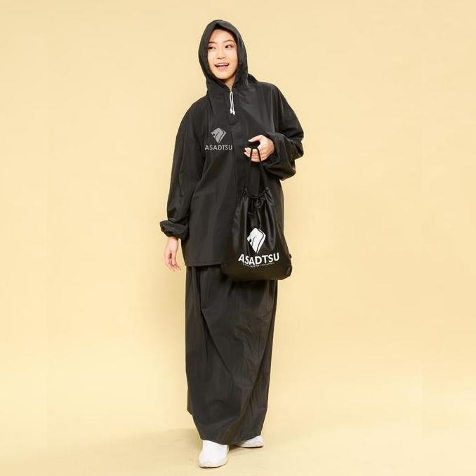 ORI - JAS HUJAN WANITA SETELAN ROK TEBAL MUSLIMAH MODIS BY ASADTSU